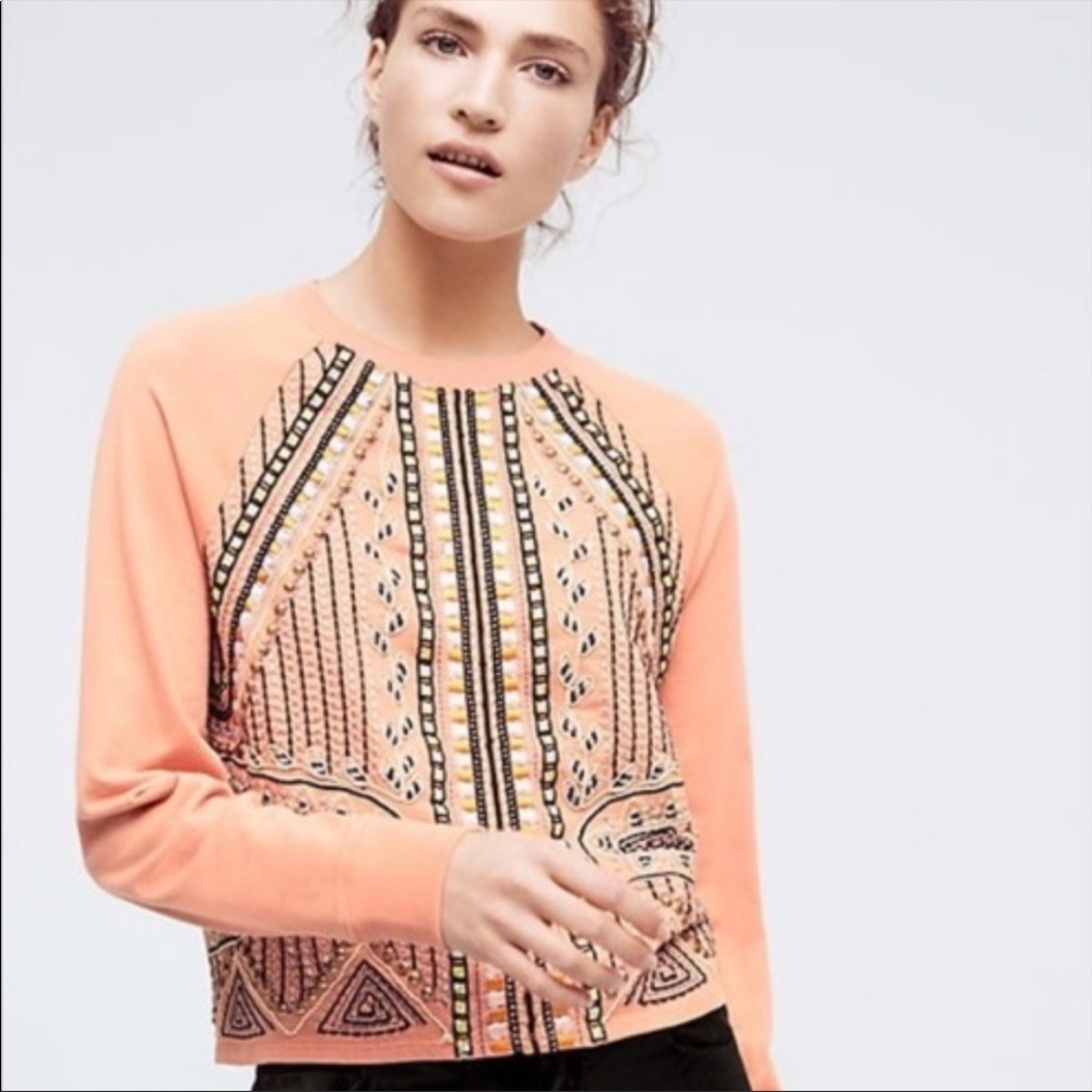 Anthropologie Akemi and Kin Embroidered Top XL